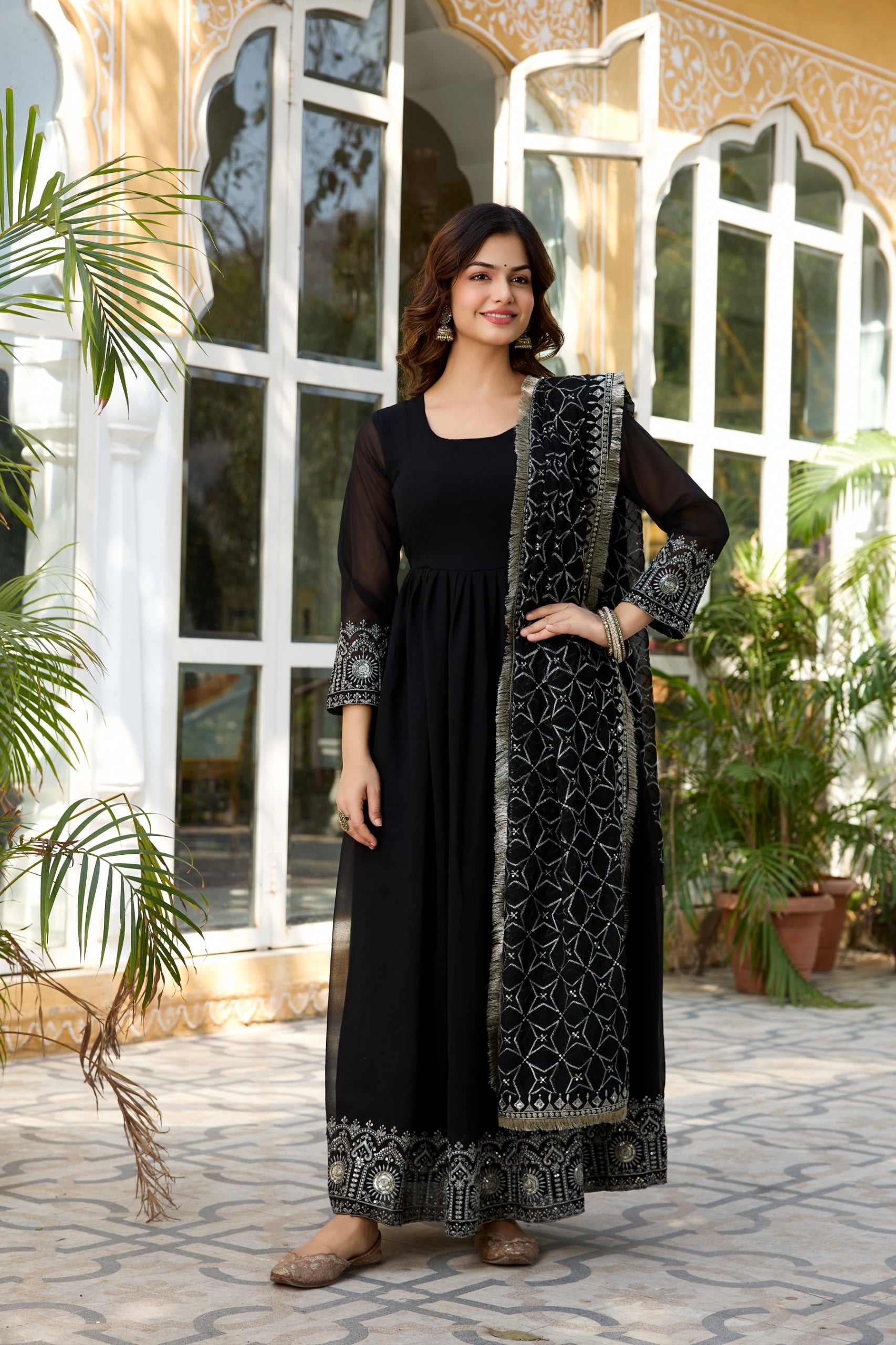 Havy Sequence Embrodery Work Anarkali Kurta Sets - Image 3