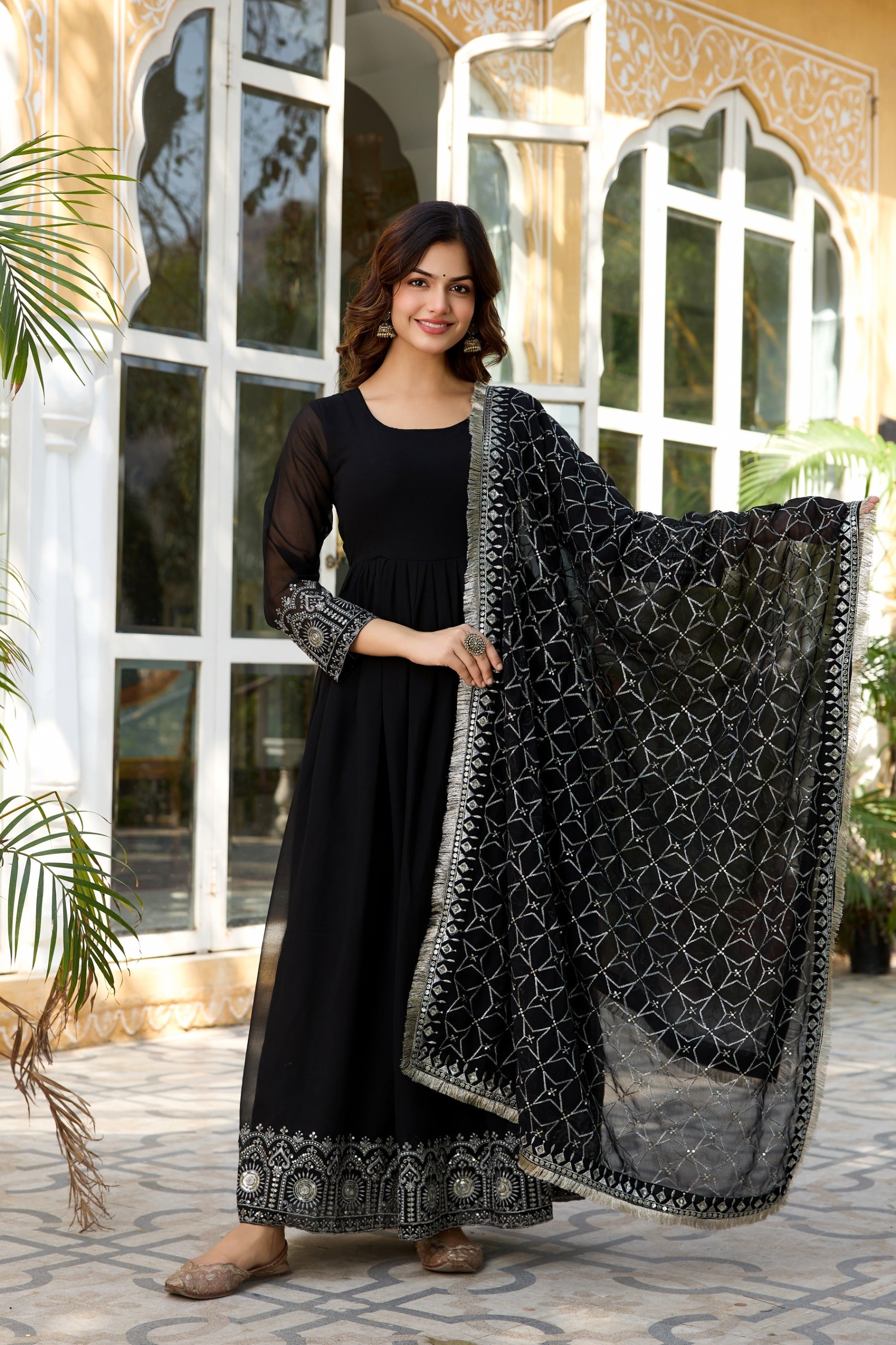 Havy Sequence Embrodery Work Anarkali Kurta Sets - Image 4