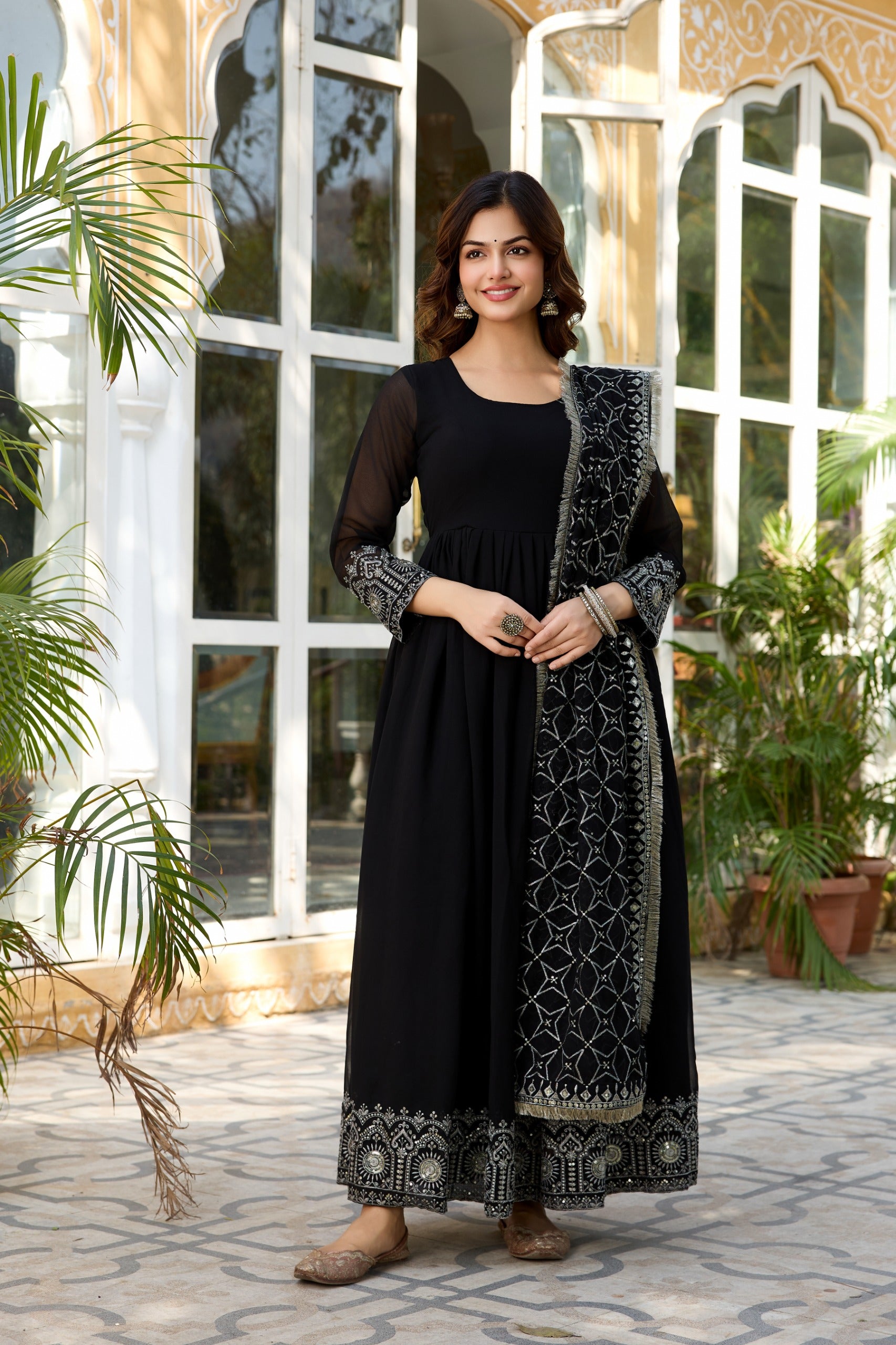 Havy Sequence Embrodery Work Anarkali Kurta Sets - Image 5