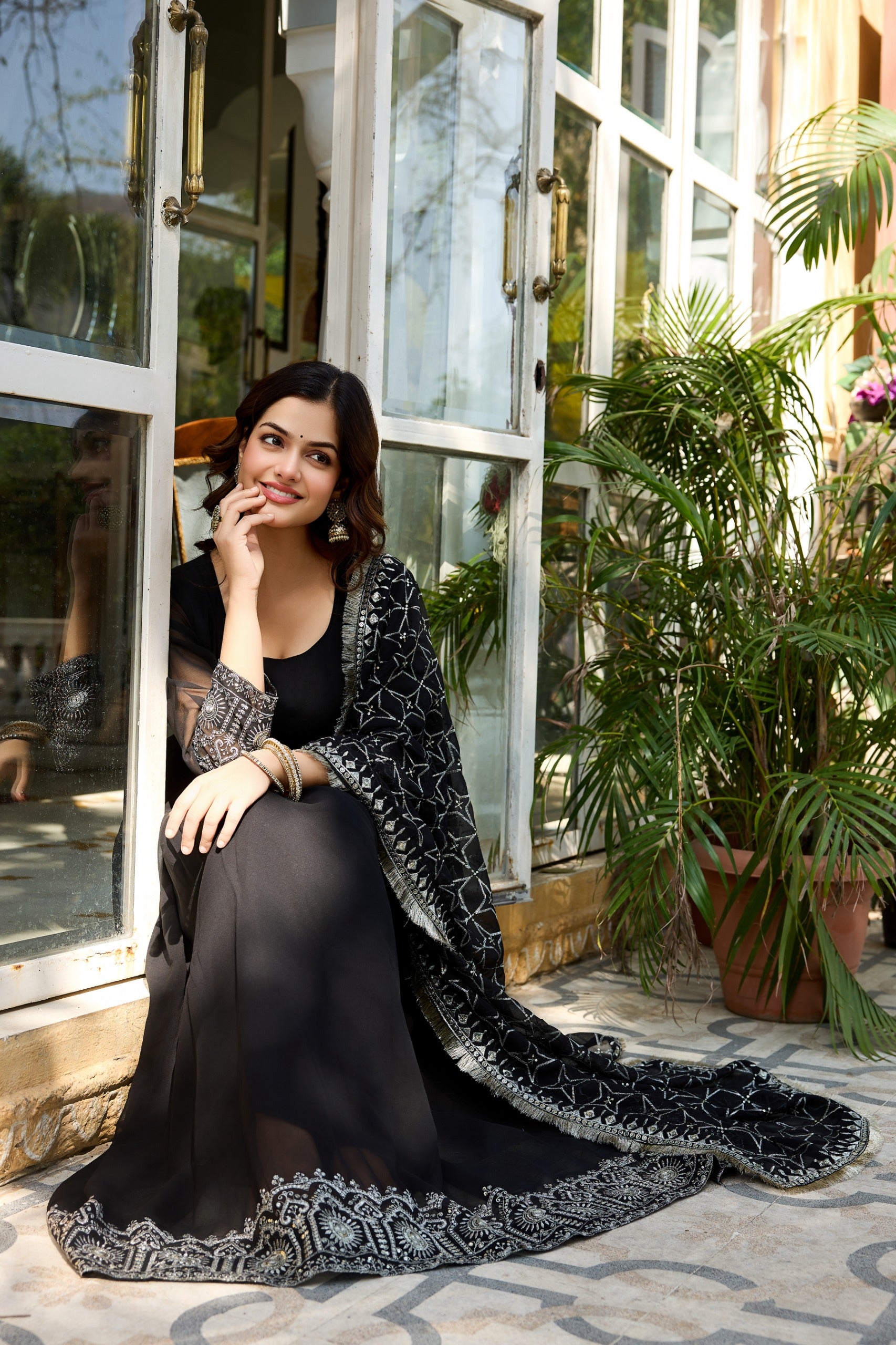 Havy Sequence Embrodery Work Anarkali Kurta Sets - Image 2