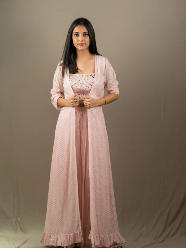 Petal Glow: Soft Pink Festive Ensemble