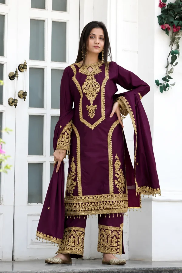 Plum Royale: Embroidered Elegance