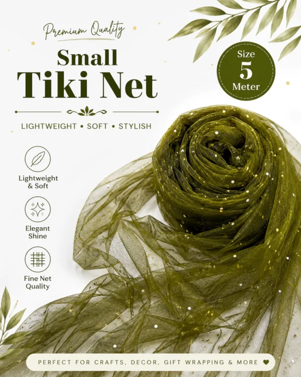 Cream Small Tiki Net Fabric | Lightweight Net Fabric for Dupatta, Decoration, Wedding & Crafts