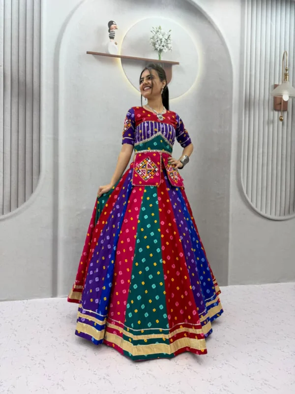 Winteg Lehenga Choli Gamthi Work & Ribin Work
