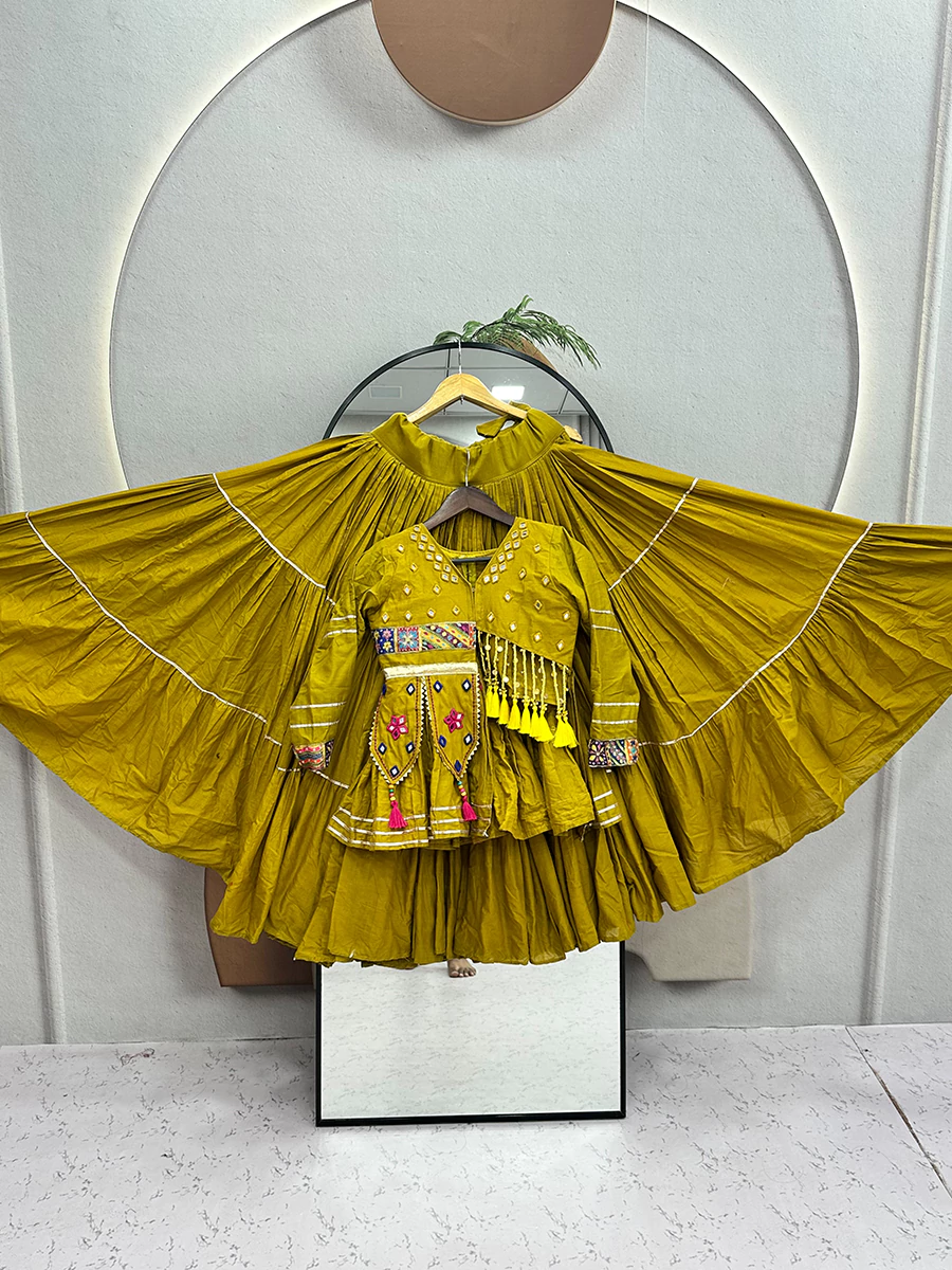 Navratri Special Yellow Color Hand Work Lehenga Choli with Koti - Image 4